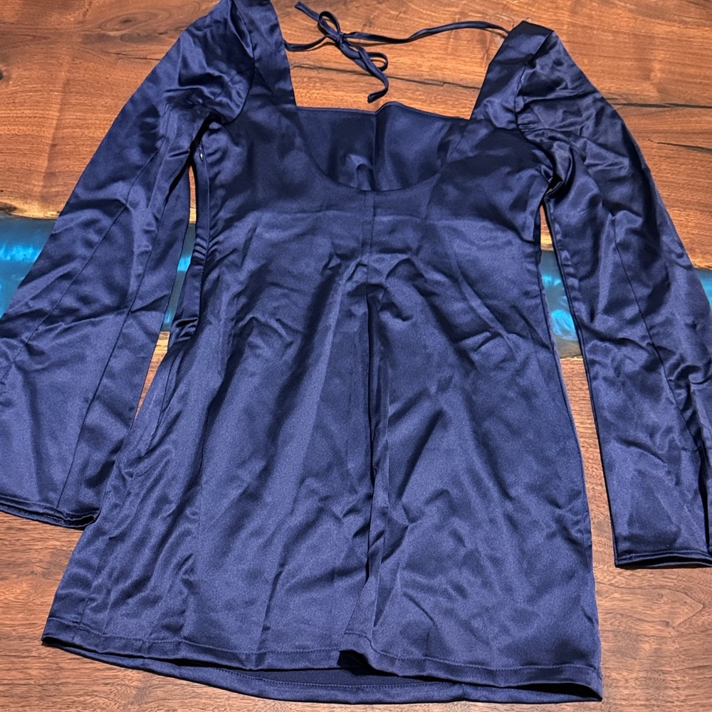 wild fable Navy Square-Neck Long Sleeve Tunic